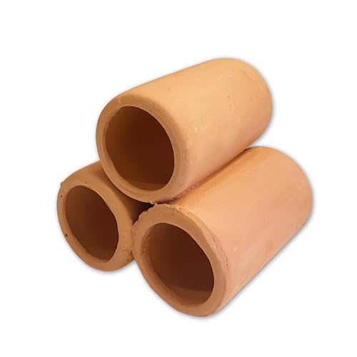 Gingerbread Pet Supply Triple Stacked Ceramic Pleco Cave 4 x 4 x 4 3 Tubes with 1.5 Openings for Cichlids & Plecos