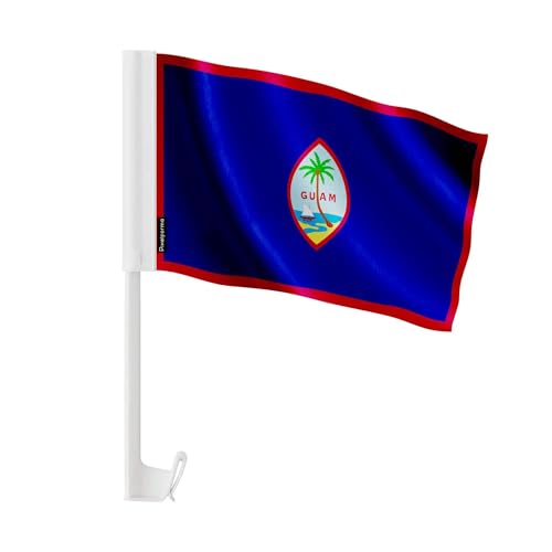Drapeau voiture Guam en tissu résistant aux intempéries 45cm