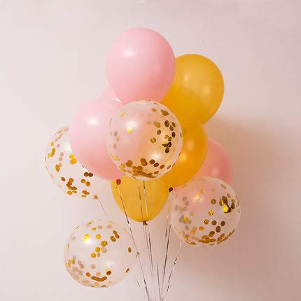 SoriveModern Pastel Pink and Black Agate Mix Latex Party Decoration Marble Balloon 40pc Thick 12", Wedding, Birthday Party, Photobooth, Backdrop, Balloon Arch Pastel Pink,Gold,Gold Confetti Sorive