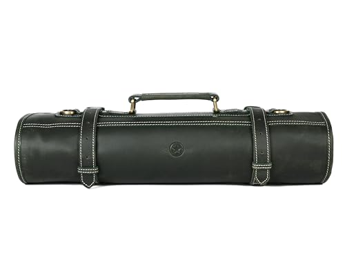 Leather Knife Roll with 10 pockets and adjustable strap