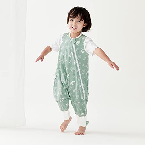 Image of Duomiaomiao 2 Pack 0.5 TOG Toddler Sleep Bag 12-24 Months 100% Cotton Lightweight Baby Sleep Sack with Feet, Breathable Comfy Toddler Wearable Blanket