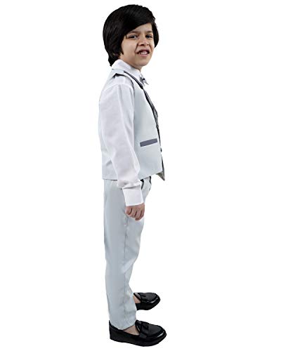 Image of Boy's Cotton 3 Piece Waistcoat Pant Shirt Set