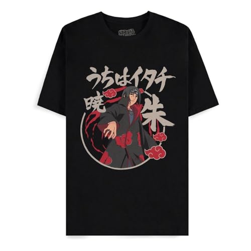 T-shirt Naruto Shippuden Akatsuki Itachi vêtement manga homme noir