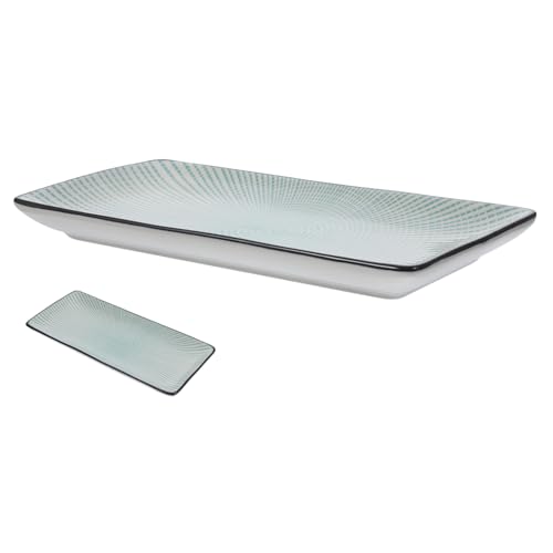 Plato rectangular de cerámica para sushi LIFKOME miniatura 1