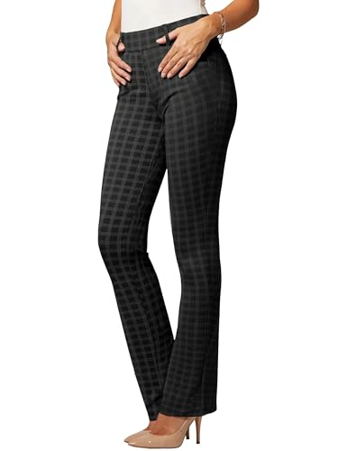 Stretch Slacks for Women - Wear to Work - Tummy Control Waistband - Bootcut Dress Pants with Pockets (Available in Plus Size)