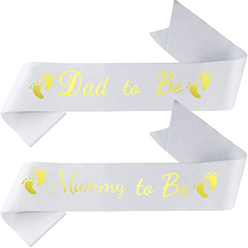 Baby Shower Écharpe, Écharpe Mommy to Be et Dad to Be Echarpe 2 Pièces Mom to Be Ceinture d'étiquette Echarpe Future Maman pour Fête Prénatale Fête de Décoration Cover