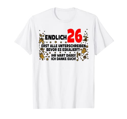 Finalmente 26 libro de visitas para firmar 26 cumpleaños Camiseta