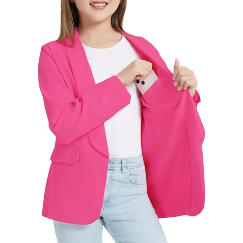 Girls Blazer Jacket Long Sleeve Lapel Collar with Inner Pocket Open Front Casual Kids Blazers Suit4