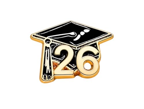 Class of 2026 Graduation Cap Enamel Pin Black Gold Gift Idea for Students End of School Class Congrats Congratulations Surprise Presents for him her Women Men University College Degree