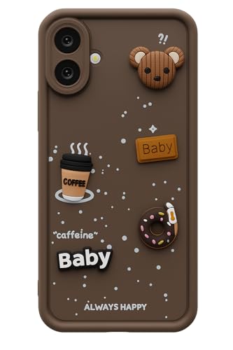 Image of Bintage Ball Bear| Donut| Milk Cake| Baby| Coffee Rubber Case Full Body & Camera Protection Back Cover Compatible for Samsung M07 4G / Galaxy F07 4G - Brown