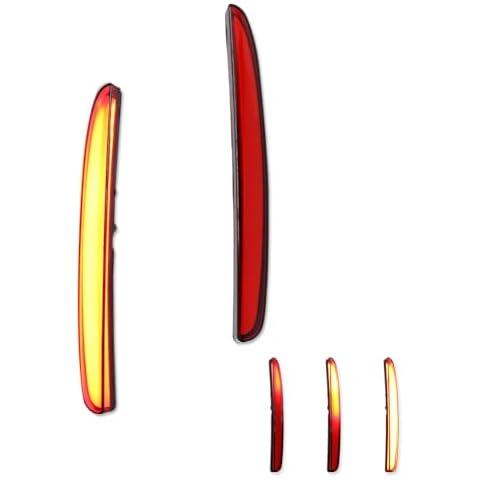 GTINTHEBOX Red Lens LED Bumper Reflector Lights Tail Brake Rear Fog Lamps for 2017-up Honda Civic Hatchback, Type-R or SI 4-Door Sedan Cover