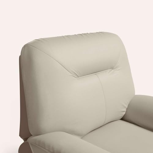 Image of Interio by Godrej Recliner, Nurest Manual 1 Seater Leatherette Recliner with USB Port, 3-Years Warranty (Beige and Peanut)