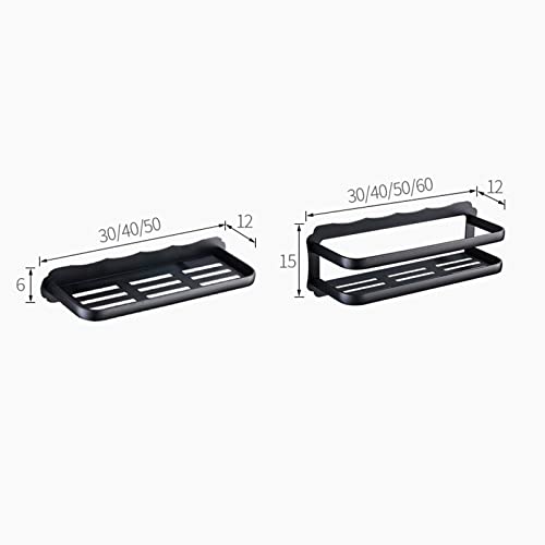 Estantes de baño exquisitos Caddy de ducha Estante de baño de aluminio negro, cesta de ducha, estante de almacenamiento para champú de baño, accesorios de baño Estante de almacenamiento para baño (Col