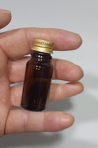 20 Adet 10 ml Cam Şişe Küçük Gold Metal Kapaklı Çok Amaçlı Amber Renk Shot Şişesi, Dafd394