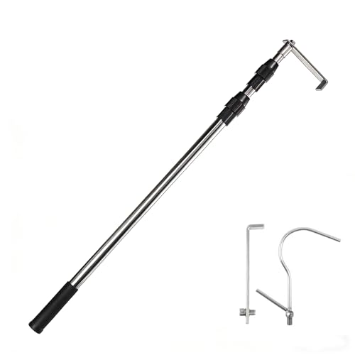 Novaryn Cargo Grabber Reach Retriever Tool, 16-36 Inches Truck Bed Accessories Telescoping Pull Pole with Two Hooks, Used for Pickup Truck, SUV, Improve Efficiency and Portable