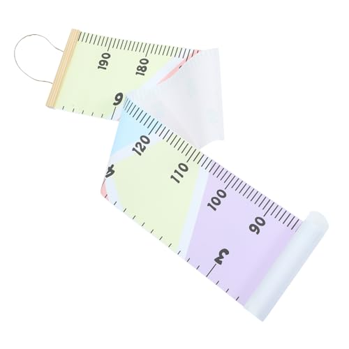 ABOOFAN Growth Chart Wall Decoration Removable Height Ruler for Stylish Measurement Chart with Lanyard for Nurseries Playrooms Macaron Color Design