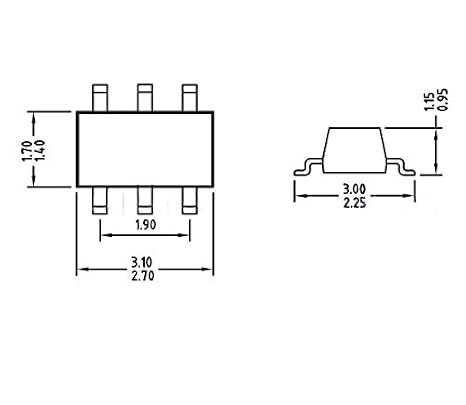 Kelvin Programming Socket SOT23-3 5 6L Programming Socket Adapter Gold-Plated Width 1.7MM