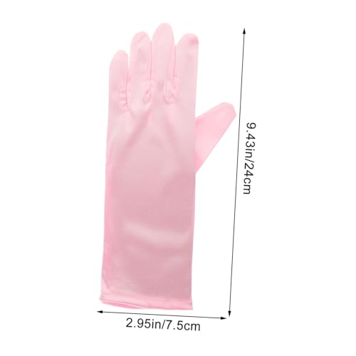3pairs Girls Decorative Skirt Gloves Elegant Pink White Blue Hand Accessories for Boy Girl Parties Weddings Ballet and Performances2