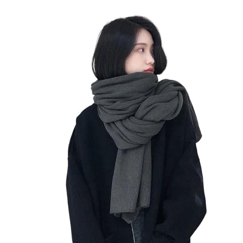 Écharpe noire épaisse pour femme pour stopper le froid et le vent en hiver