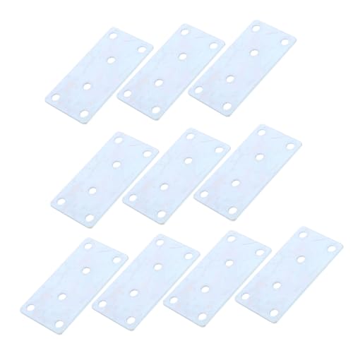 IWOWHERO Straight Corner Brace 10pcs Flat Metal Connector Mending Plate for Kitchen Cabinets Wood Furniture Connectors