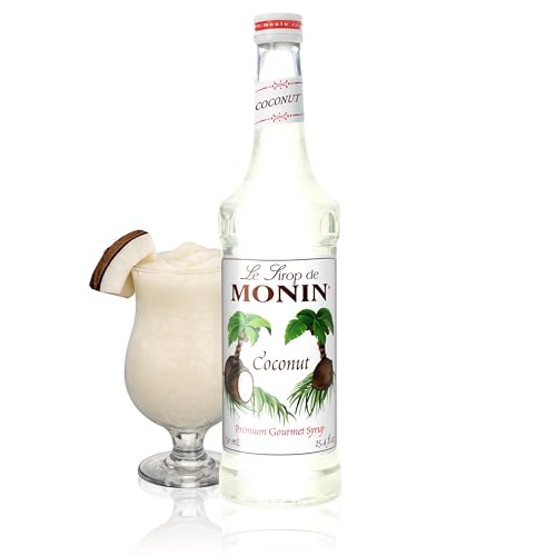 Monin - Coconut Syrup, Creamy Tropical Flavored Syrup, Coffee Syrup, Natural Flavor Drink Mix, Simple Syrup For Coffee, Lemonade, Cocktails, & More, Gluten-Free, Non-Gmo, Clean Label (750 Ml)