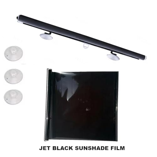 Image of Car Front /Rear Glass Windshield Folding Roller Sunshade Self Retractable Design, Locks Sun Heat and UV Rays Protection Black Film Suitable for Tata Tigor