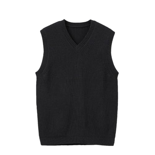 Men's V-Neck Knitted Vest Business Casual Classic Style Thick Sleeveless Sweater Vest