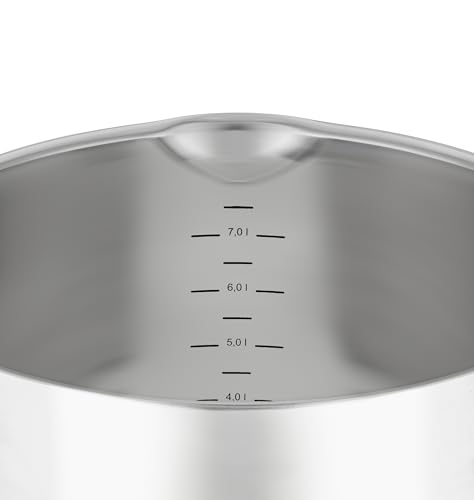 RÖSLE EXPERTISO Gemüse und Suppentopf, Hochwertiger Universaltopf aus Edelstahl 18/10, 24 cm, Glasdeckel, Innenskalierung… – Ansicht 3