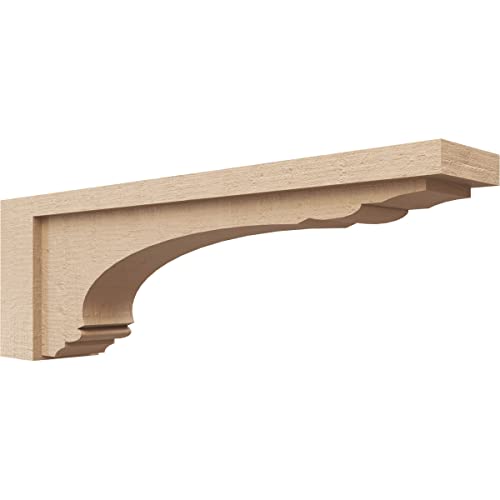 4"W x 24"D x 8"H Thin Warren Rough Cedar Woodgrain TimberThane Corbel, Primed Tan