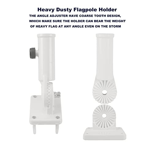 Letsmeet Flag Pole Bracket Strong And Rust Free Multi-Position Adjustable For House Outdoor Flagpole Wall Or Pillar（2 Pack） White #TOP3