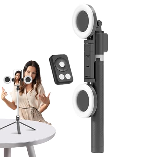 Trépied pour téléphone portable LED en aluminium avec support vidéo rotatif pour selfie