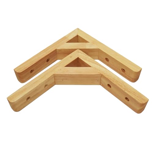 2 Piezas Escuadras para Estante Montaje en pared,Soporte Tabique Pared Madera maciza Soporte Estante Flotante,Triángulo Soporte Fijo para Escritorio,Estanterías de Cocina (18cm)