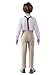 SaiLiiny Champagne Wedding Suit for Boys Formal 4-Piece Suspender Outfit for Kids Toddler Pants Sets for Boy Size 3