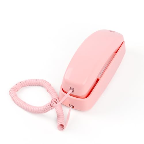 TelPal Corded Home Phone - Landline Wall Mount, Big Button Phone with Flash, Redial, High/Low Ringer, Retro Design, No AC Power Required