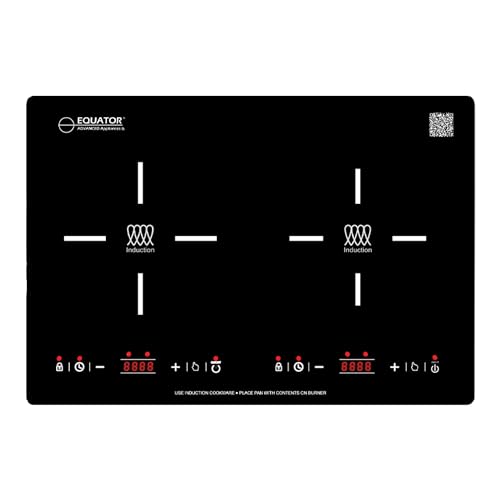 Equator 13" VERTICAL 2-BURNER Induction Cooktop 9 POWER Built in/Freestand 110V