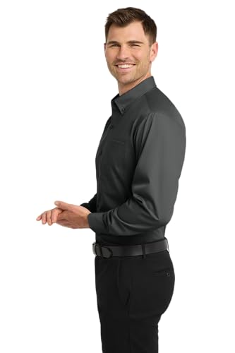 Image of Port Authority Men's Long Sleeve Carefree Button-Down Poplin Shirt