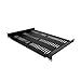 Półka na serwery 1U – uniwersalna wentylowana półka do montażu na stojaku na sprzęt sieciowy 48 cm - wytrzymała stal – nośność 20 kg – głęboka półka 30 cm, czarna (SHELF-1U-12-FIXED-V)