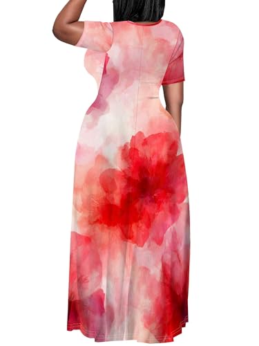 Image of Plus Size Maxi Dresses for Curvy Women T-Shirt Summer Sun Dresses Loose Fit