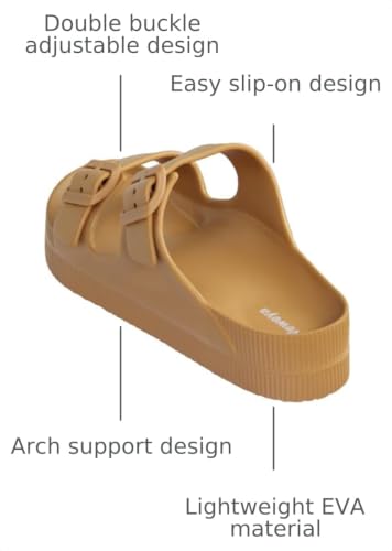 Image of Weweya Platform Sandals Women Arch Support Sandal Buckle Straps Slides