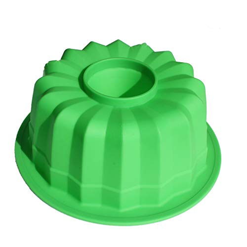 X-Haibei Flute Savarin Bundt Cake Pan Gelatin Silicone Ring Mold Dia.9 inch