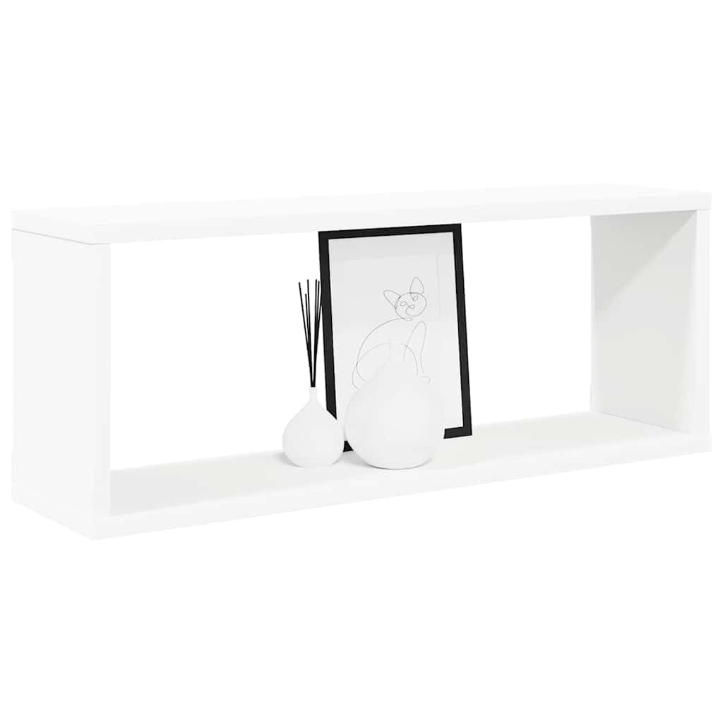 Set di 6 mensole da parete bianche da 60 x 15 x 23 cm, in legno, mensole sospese moderne, per libri, decorazione da collezione, soggiorno, camera da letto, corridoio, set di scaffali a cubo