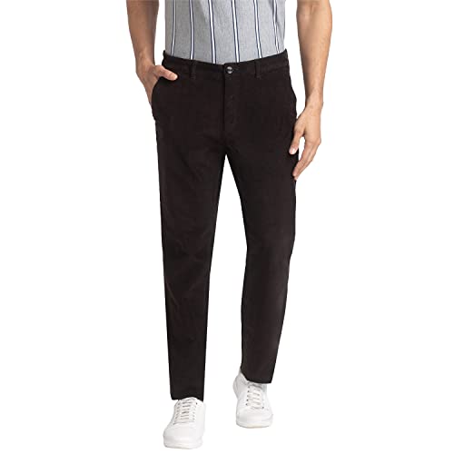 Image of Colorplus Men's Cotton Blend Solid Pattern Contemporary Fit Flat Front Casual Trouser