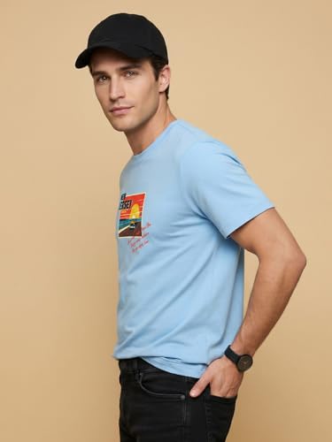 Image of Nobero 100% Cotton T Shirts for Men Stylish | Regular Fit | Graphic Printed T Shirts for Men 180 GSM Combed Cotton | Round Neck Half Sleeve