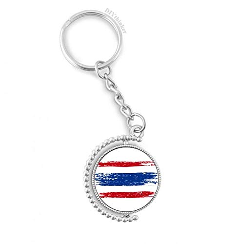 Llavero de Tailandia estilo acuarela anillo giratorio para regalar a viajeros