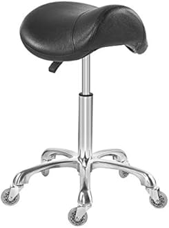 Antlu Ergonomic Saddle Stool Chair with Wheels for Dental Office Massage Clinic Spa Salon Cutting (Black)