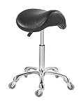 Antlu Ergonomic Saddle Stool Chair with Wheels for Dental Office Massage Clinic Spa Salon Cutting (Black)