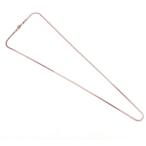Silver Palace 100% Pure Copper Box Chain Necklace For Pendant, Herringbone Copper Jewelry, Eco-Friendly Gift, Rose Gold3