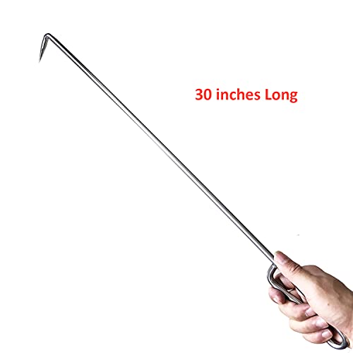 Outdoor Firepit Poker-30In Stainless Steel 304 Heavy Duty Fire Pit Poker Stick, Outdoor Camping Tool Accessory For Fire Pits, Fireplace, Wood, Indoor Fireplace Stoker, Lid Lifter Grill Grate Lifter #TOP3