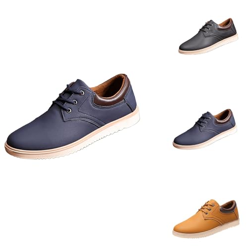 Zapatillas de ocio para hombre | Zapatillas de correr para hombre Comfort Fit, zapatillas deportivas de gran tamaño, zapatillas de trekking, cómodas, ligeras, planas de noche, informales, azul, 43 EU
