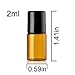 GreatBba 30-Count 2ml Amber Mini Refillable Glass Roller Ball Bottles, Roll-on Vials for Essential Oil Aromatherapy Perfumes